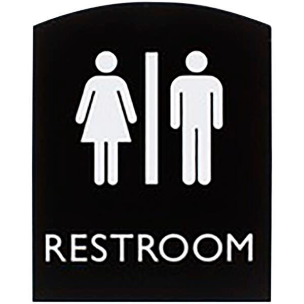 Lorell Unisex Restroom Sign, 8-1/2 x 7 Inches, Black, Item Number 2026034